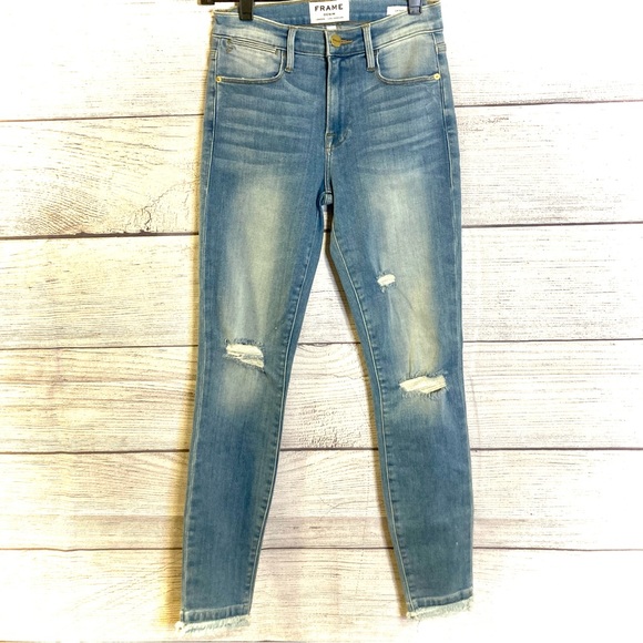 Frame Denim Jeans Le High Skinny Like New Size 24 - Picture 1 of 16